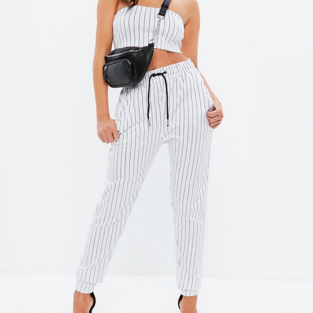 Brand New Madison Beer x Missguided Pinstripe Set